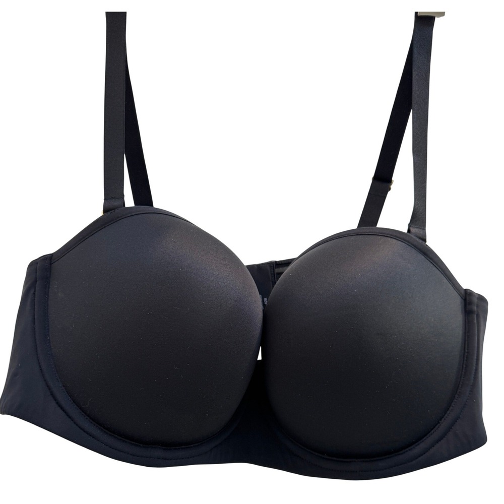 ThirdLove Classic Strapless Bra Women 42B Black Multi-Way Clear Straps